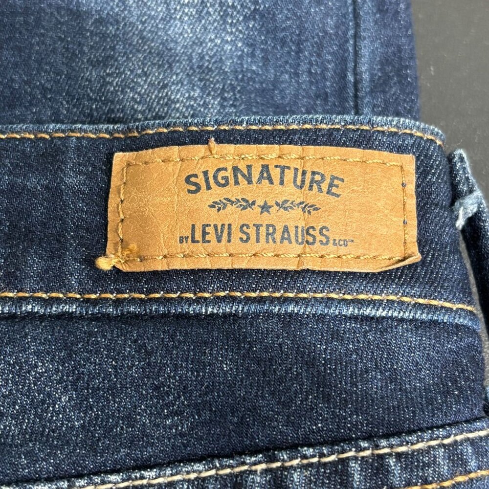 Levis Womens Mid-Rise Skinny Jeans W28 Size 6 Dark Wash Denim Rolled Cuffs - Picture 8 of 10